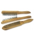 Jeu de 3 brosses en métal manche ne bois 3 pcs