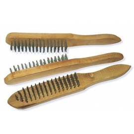 Jeu de 3 brosses en métal manche ne bois 3 pcs