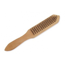 Brosse métallique manche en bois 4 rangs